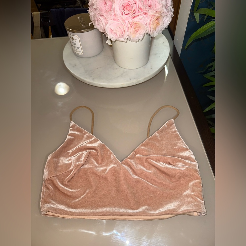Meshki Rita Blush Pink Velvet Bralette